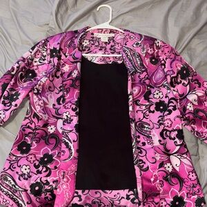 Elegant Pink Floral Women's Blazer